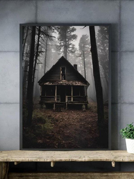 Affiche Imprimée A3 Qualité Premium - Horreur & Maison Hantée, Art Mural Halloween, Illustration, Poster Automne, Décoration Murale Maison