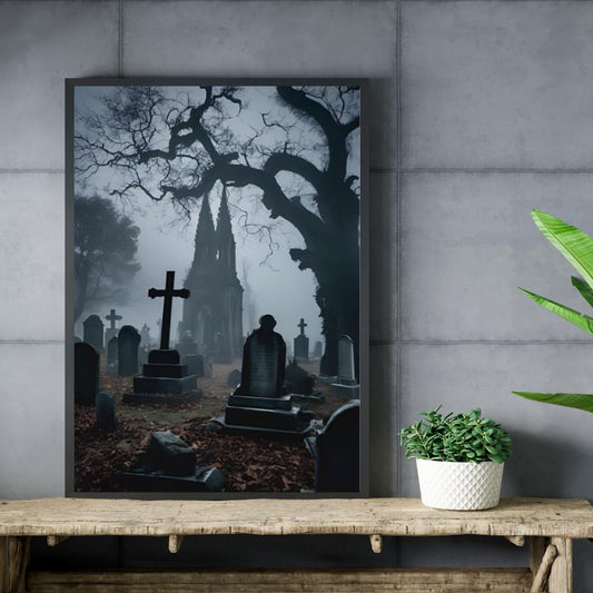 Affiche Imprimée A3 Qualité Premium - Horreur, Art Mural Halloween, Illustration Gothique, Poster Automne, Décoration Murale