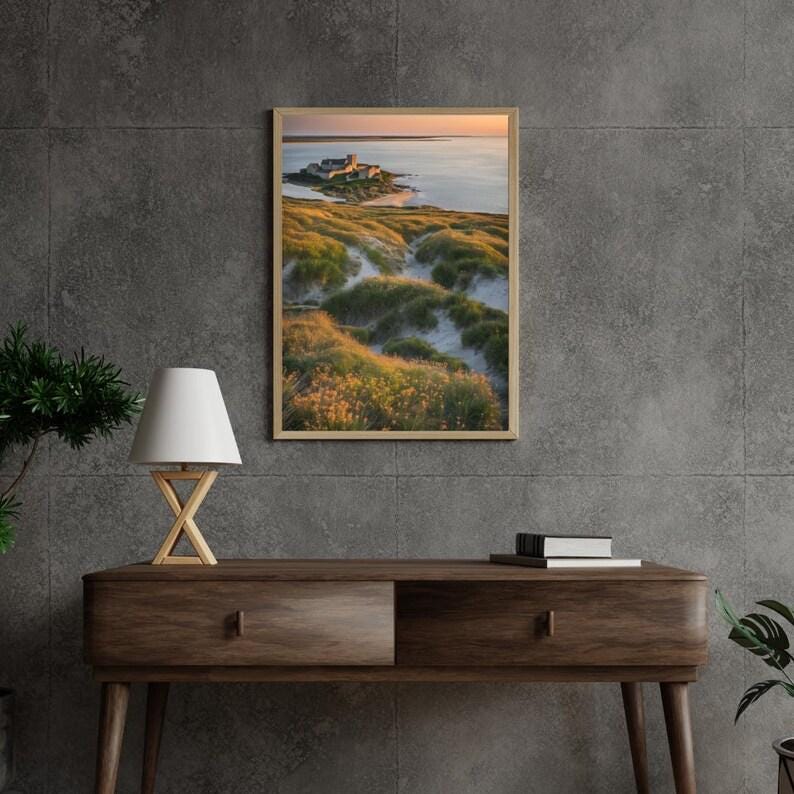 Affiche Imprimée A3 Qualité Premium - Paysage Marin, Presqu'île & Mer, Décor Maritime, Poster Océan, Art Mural Coloré, Impression Voyage