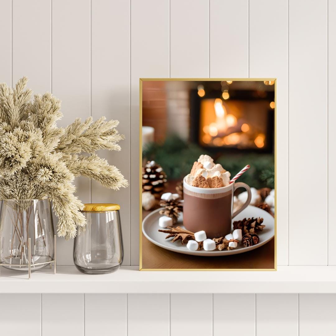 Affiche Imprimée A3 Qualité Premium - Art Mural de Noël, Décor & Illustration Festive, Poster Hiver, Décoration Murale Fêtes de Fin d'année