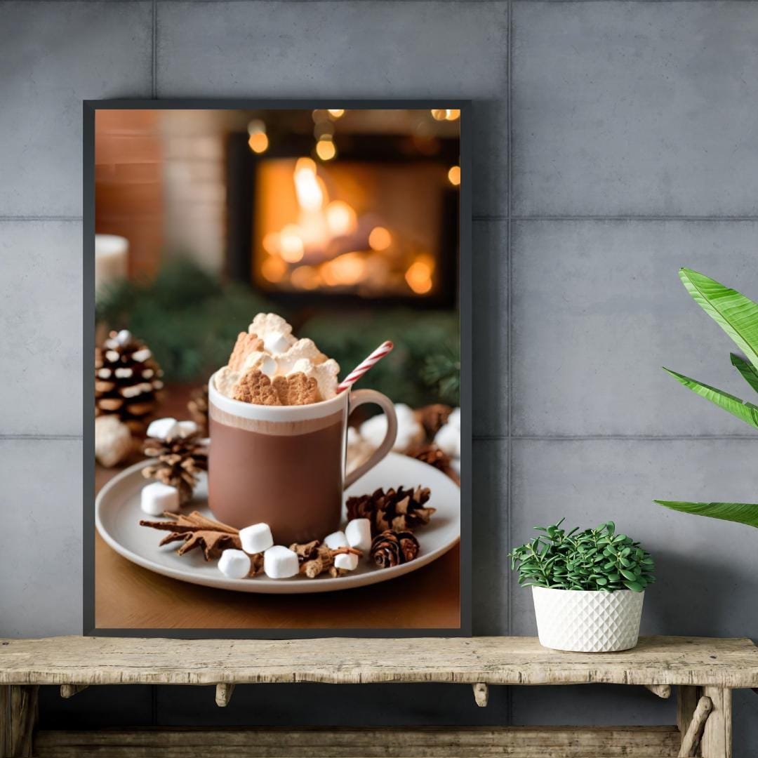 Affiche Imprimée A3 Qualité Premium - Art Mural de Noël, Décor & Illustration Festive, Poster Hiver, Décoration Murale Fêtes de Fin d'année