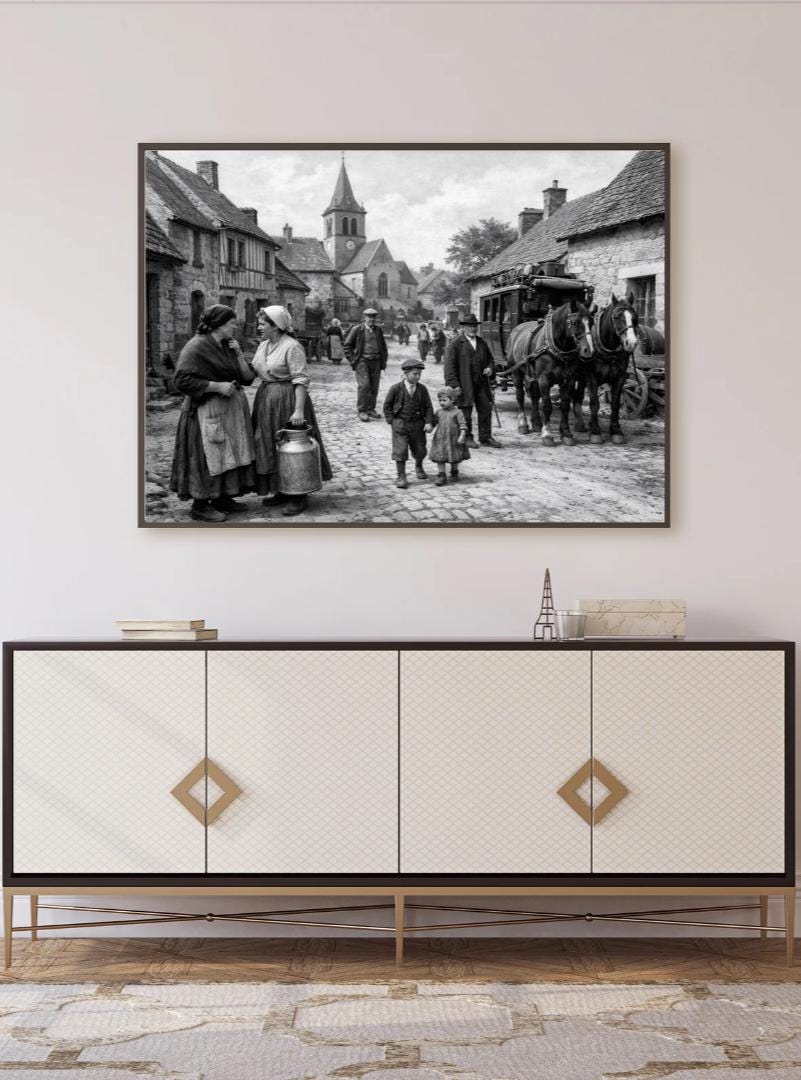 Affiche imprimée "Édition Premium" - Le Village d'antan