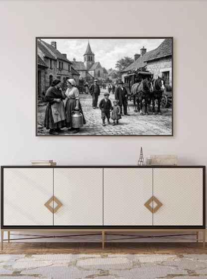 Affiche imprimée "Édition Premium" - Le Village d'antan