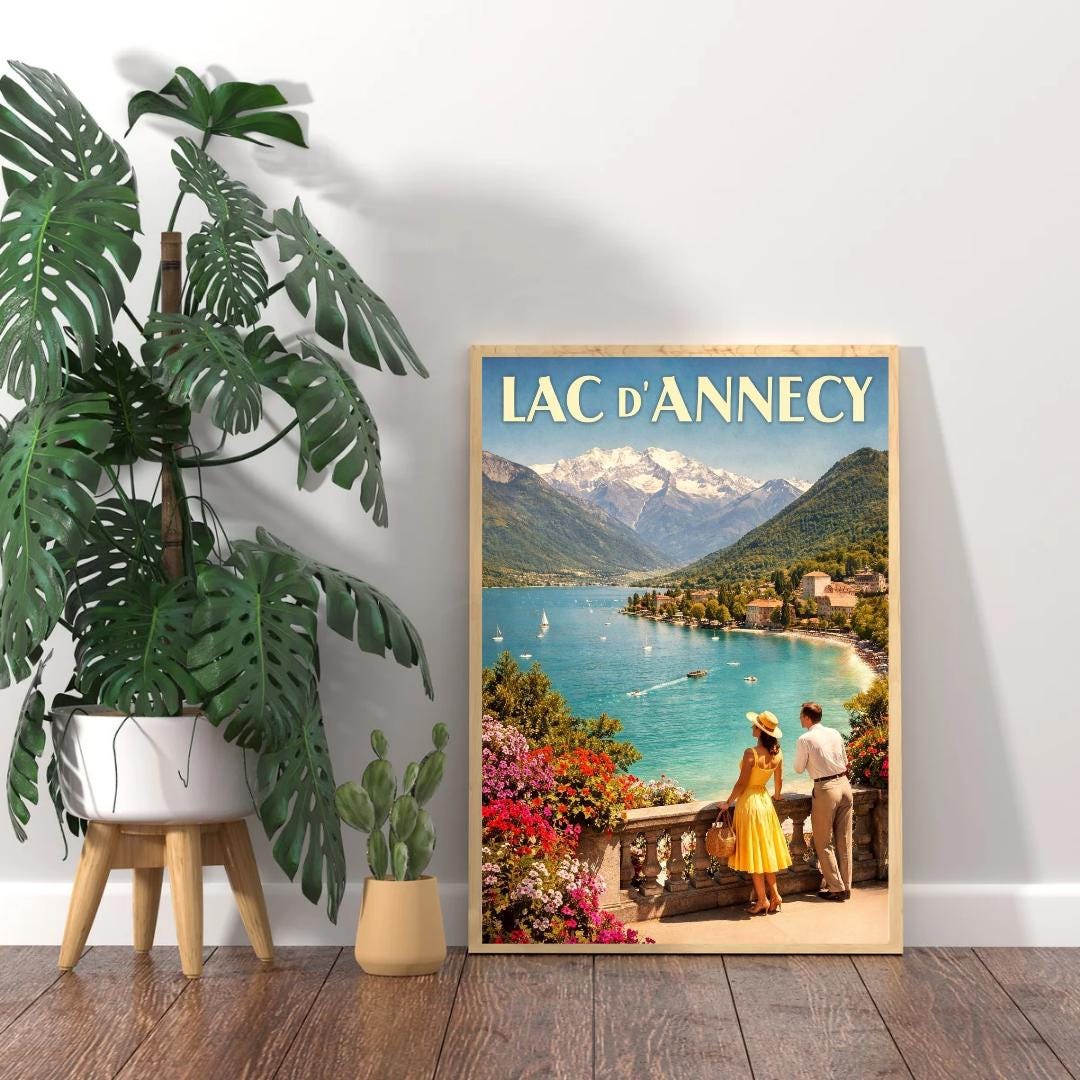 Affiche imprimée Lac d’Annecy – Poster Alpes & Montagnes, Décoration Murale Nature, Idée Cadeau Voyage Haute-Savoie