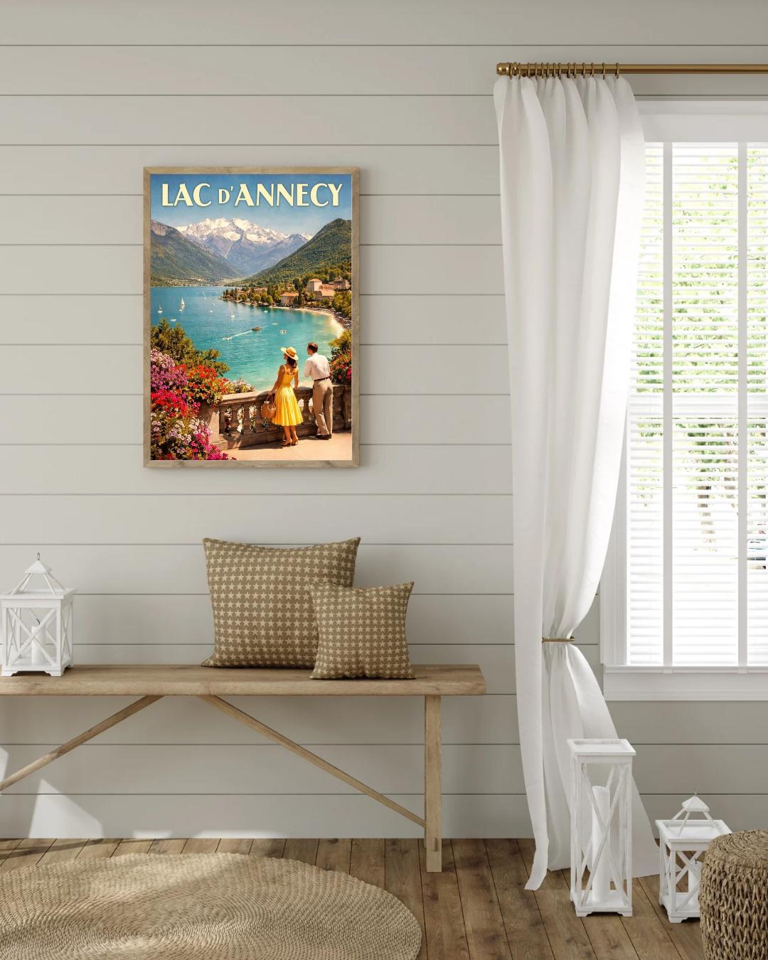Affiche imprimée Lac d’Annecy – Poster Alpes & Montagnes, Décoration Murale Nature, Idée Cadeau Voyage Haute-Savoie