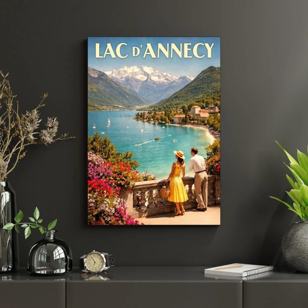 Affiche imprimée Lac d’Annecy – Poster Alpes & Montagnes, Décoration Murale Nature, Idée Cadeau Voyage Haute-Savoie