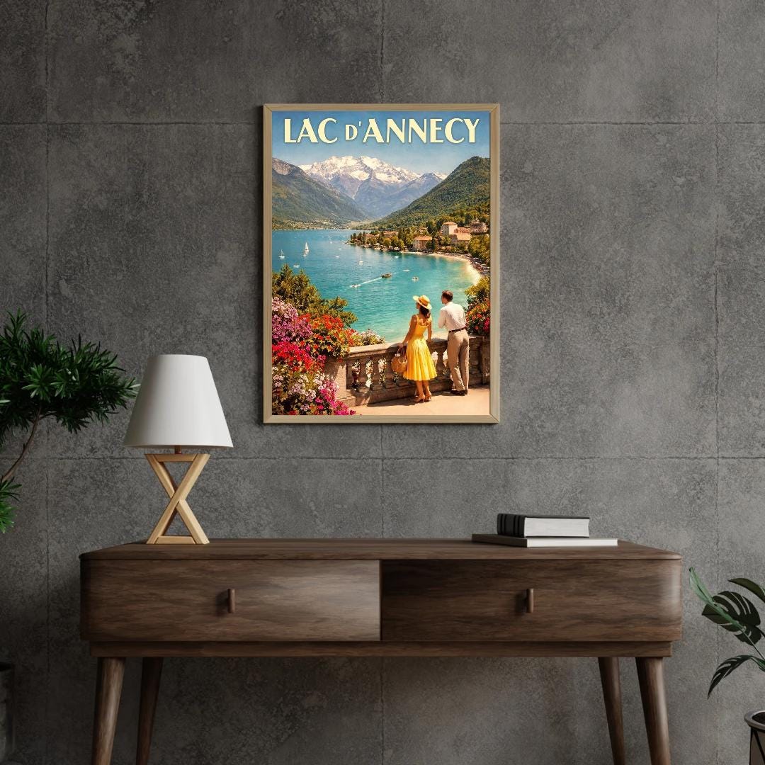 Affiche imprimée Lac d’Annecy – Poster Alpes & Montagnes, Décoration Murale Nature, Idée Cadeau Voyage Haute-Savoie
