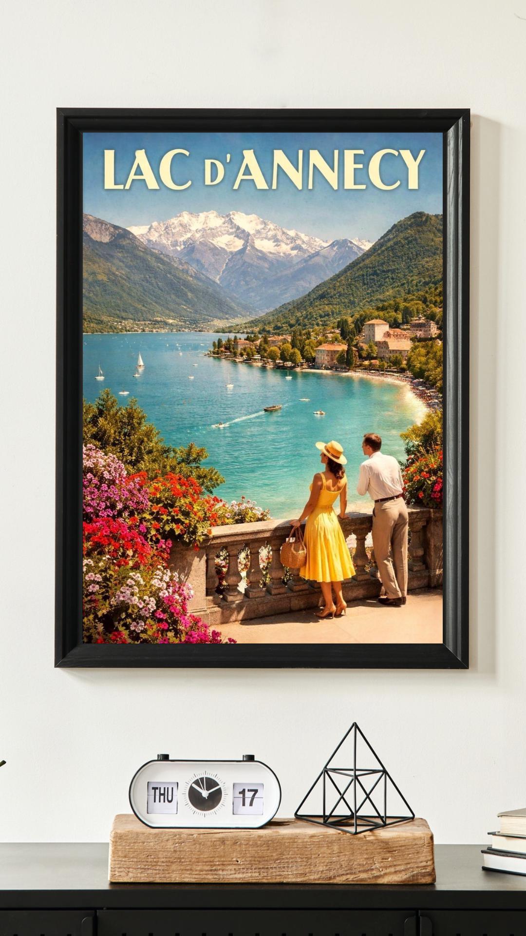 Affiche imprimée Lac d’Annecy – Poster Alpes & Montagnes, Décoration Murale Nature, Idée Cadeau Voyage Haute-Savoie