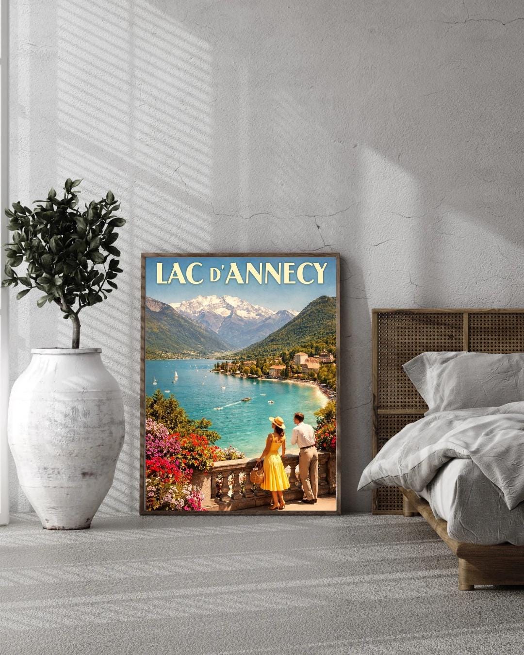 Affiche imprimée Lac d’Annecy – Poster Alpes & Montagnes, Décoration Murale Nature, Idée Cadeau Voyage Haute-Savoie
