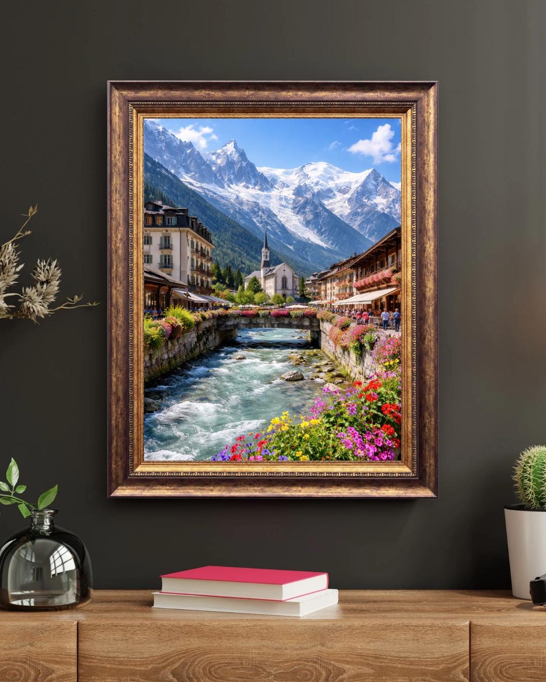 Affiche imprimée Chamonix Mont Blanc – Poster Montagne Premium, Décoration Murale Salon, Idée Cadeau Voyage Alpes