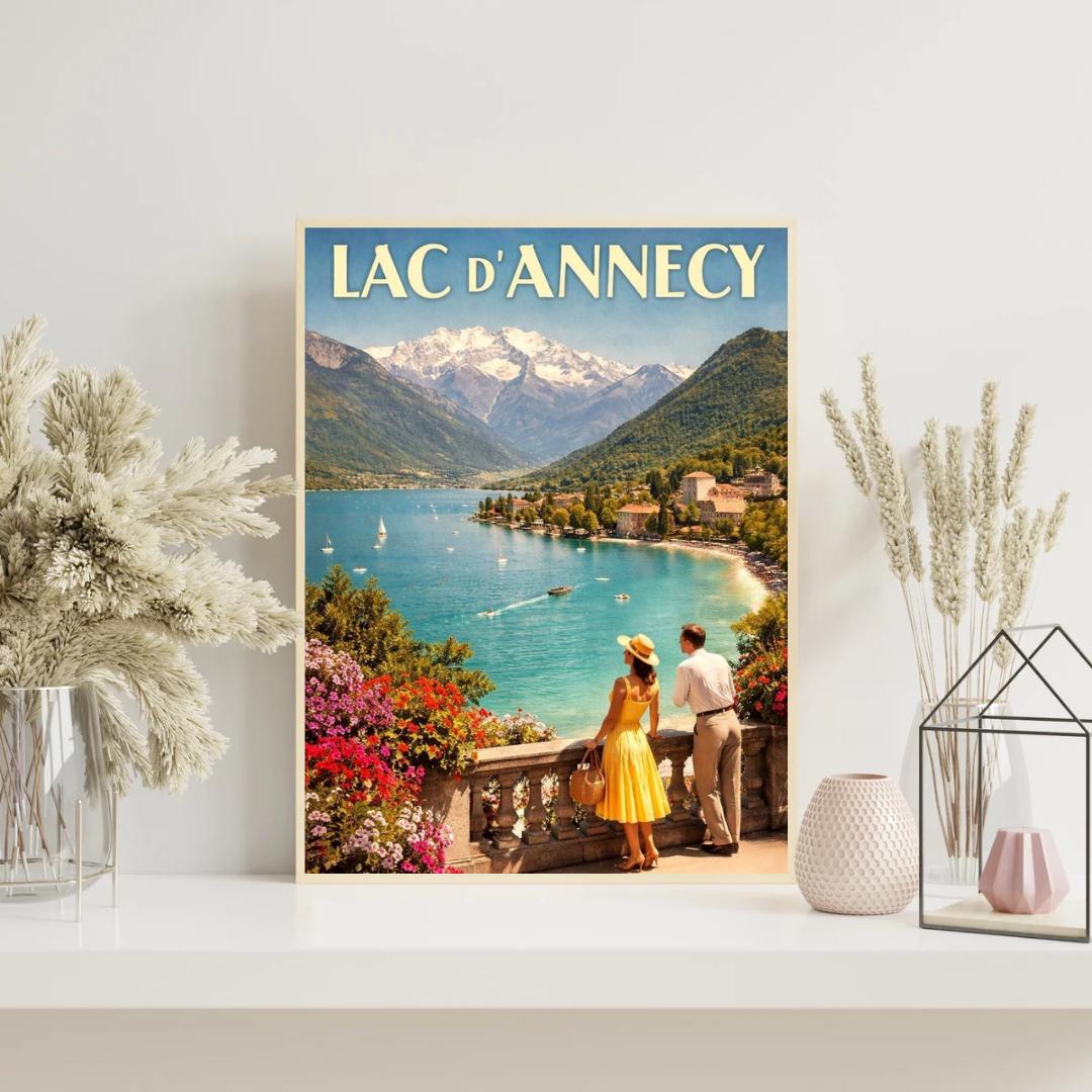 Affiche imprimée Lac d’Annecy – Poster Alpes & Montagnes, Décoration Murale Nature, Idée Cadeau Voyage Haute-Savoie