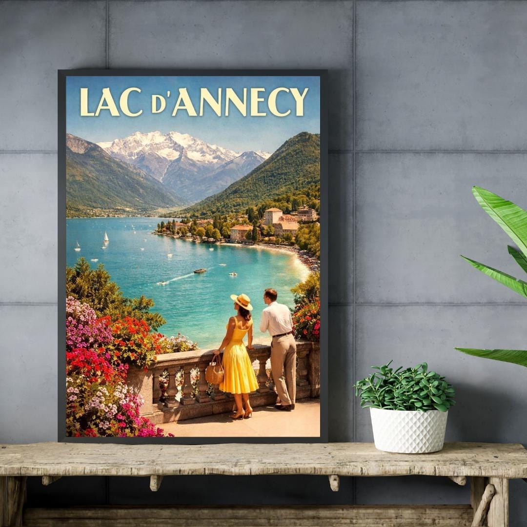 Affiche imprimée Lac d’Annecy – Poster Alpes & Montagnes, Décoration Murale Nature, Idée Cadeau Voyage Haute-Savoie