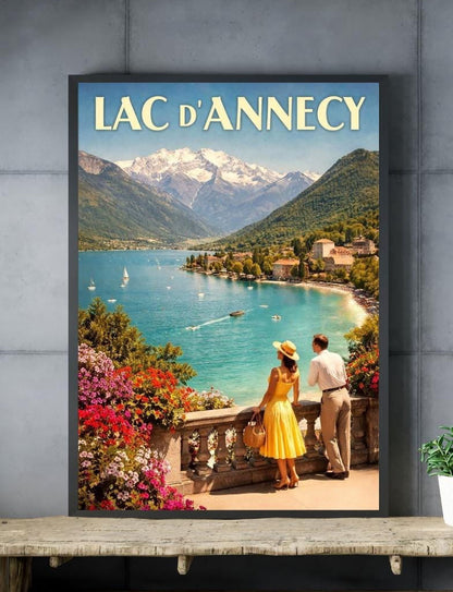 Affiche imprimée Lac d’Annecy – Poster Alpes & Montagnes, Décoration Murale Nature, Idée Cadeau Voyage Haute-Savoie
