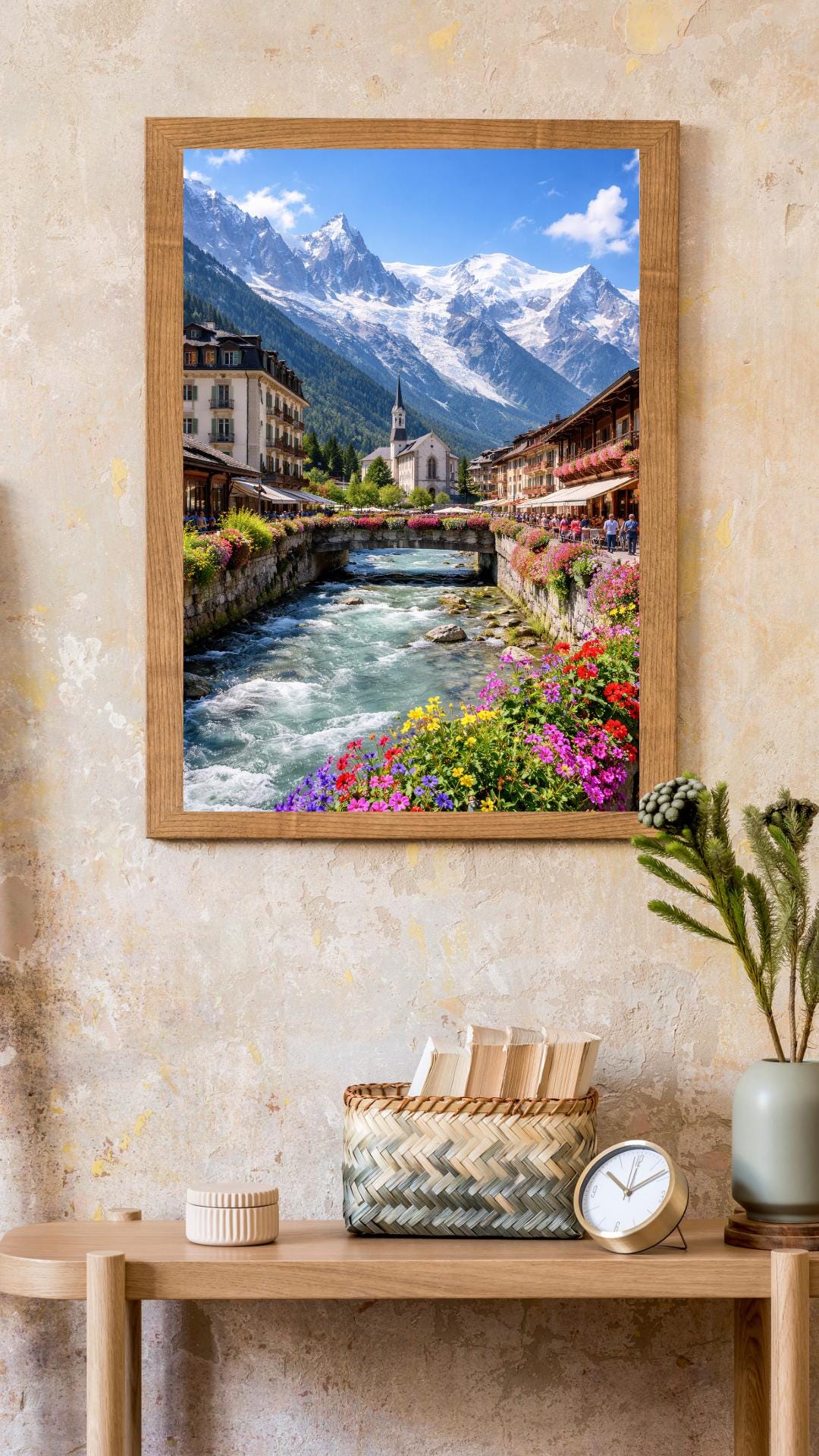 Affiche imprimée Chamonix Mont Blanc – Poster Montagne Premium, Décoration Murale Salon, Idée Cadeau Voyage Alpes