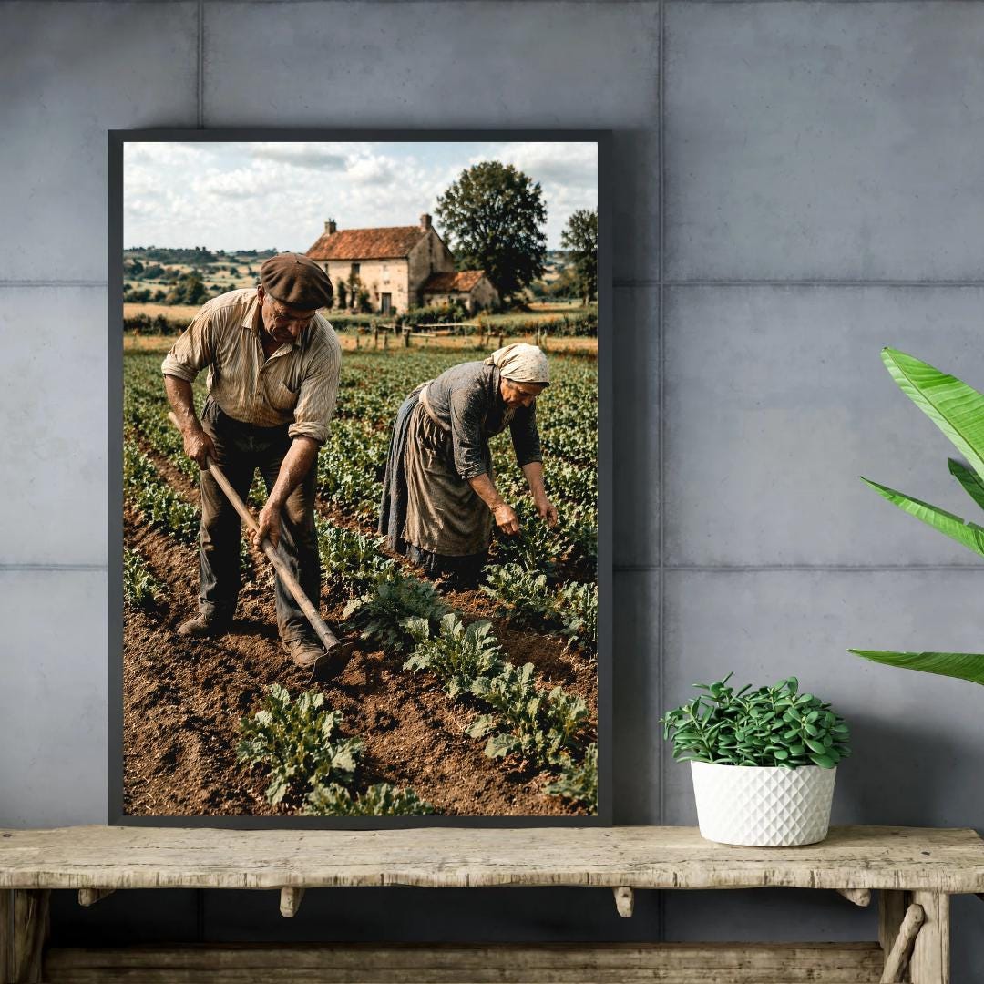Affiche Imprimée Campagne & Travaux des champs, Art, Poster d'antan – Édition Premium – Art Rural Authentique, Conçue et Imprimée en France