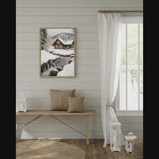 Affiche Imprimée A3 Qualité Premium - Paysage enneigé, Art Mural Hiver, Poster Nature & Neige, Illustration Voyage, Décoration Murale