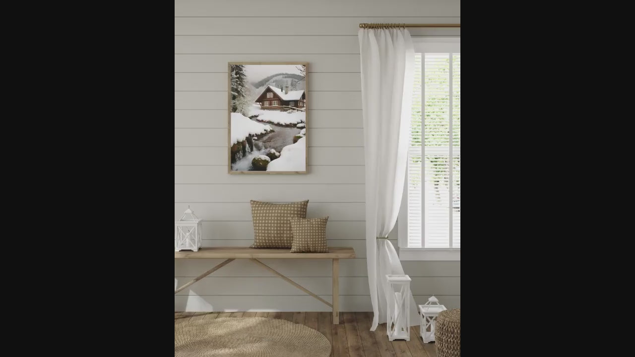 Affiche Imprimée A3 Qualité Premium - Paysage enneigé, Art Mural Hiver, Poster Nature & Neige, Illustration Voyage, Décoration Murale