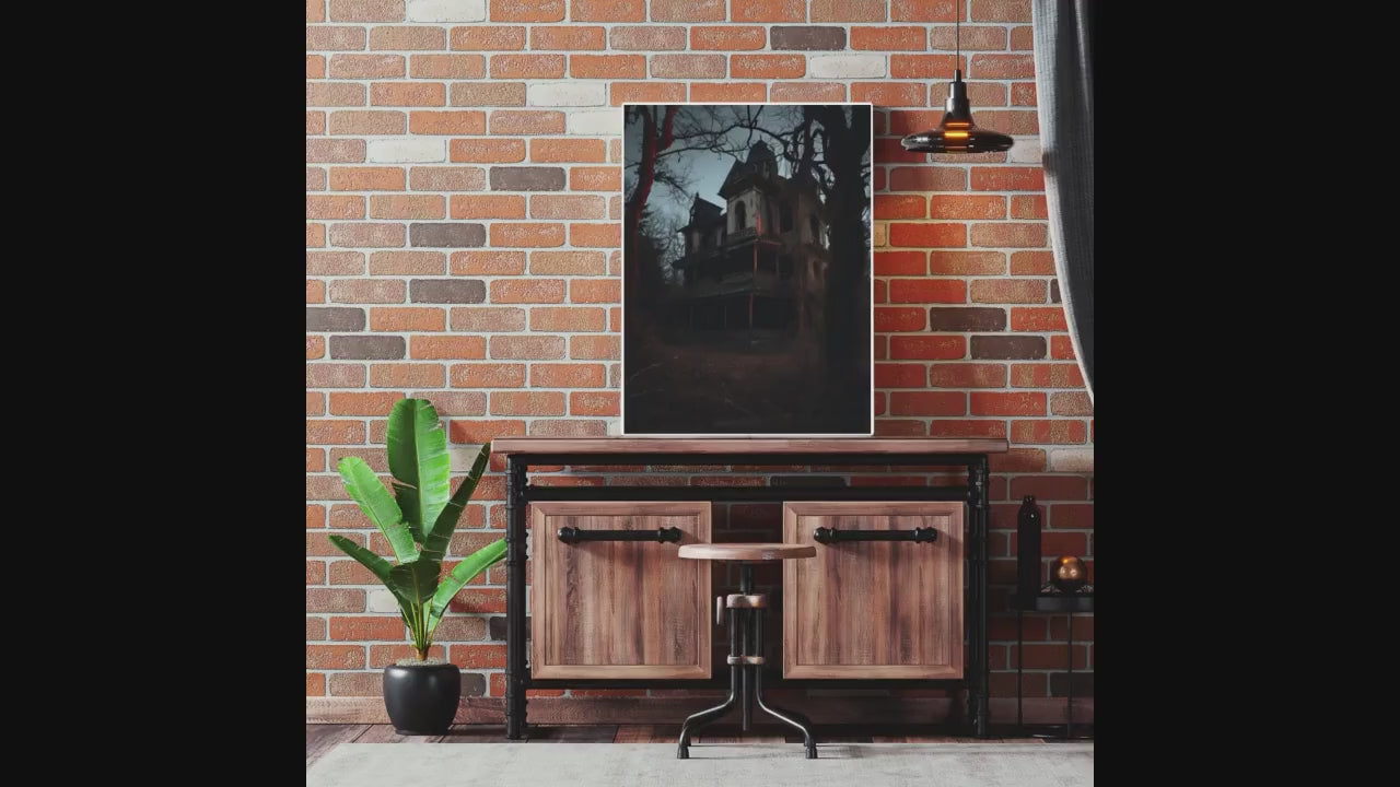 Affiche Imprimée A3 Qualité Premium - Horreur & Maison Hantée, Art Mural Halloween, Illustration, Poster Automne, Décoration Murale