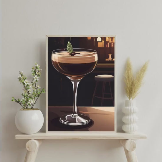 Espresso Martini Digital Poster, Cocktail Illustration, Drink Poster, Kitchen Wall Art, Home/Bar Decoration, A2 Format: 42 x 59.4 cm