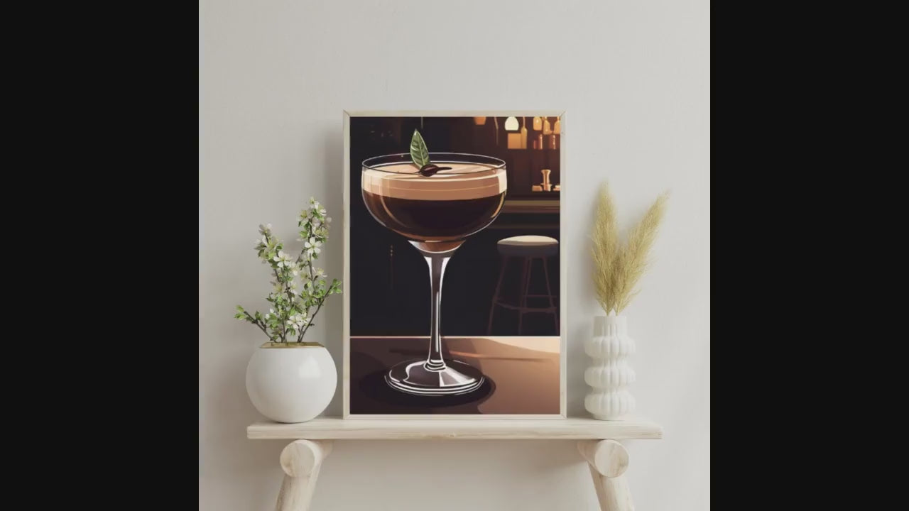 Espresso Martini Digital Poster, Cocktail Illustration, Drink Poster, Kitchen Wall Art, Home/Bar Decoration, A2 Format: 42 x 59.4 cm