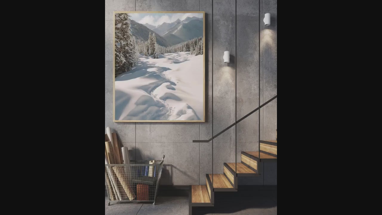 Affiche Imprimée A3 Qualité Premium - Paysage enneigé, Art Mural Hiver, Poster Nature & Neige, Illustration Voyage, Décoration Murale