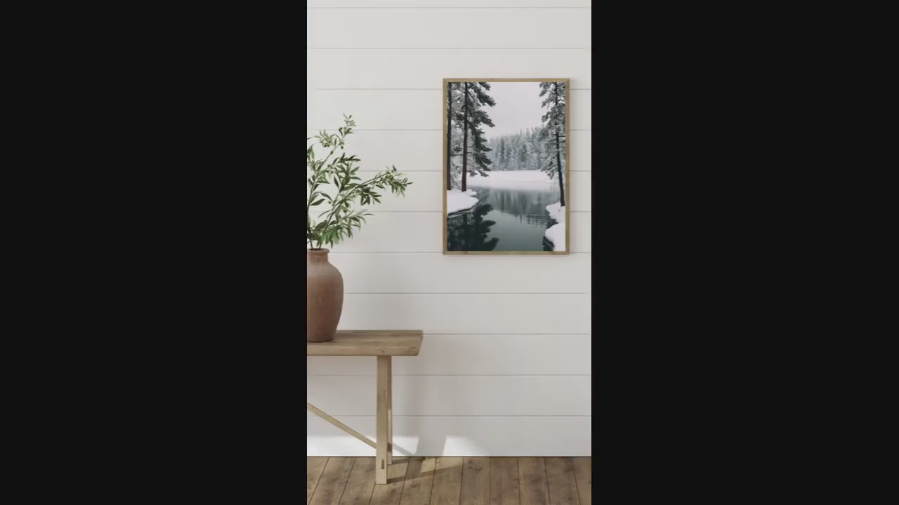 Affiche Imprimée A3 Qualité Premium - Paysage enneigé, Art Mural Hiver, Poster Nature & Neige, Illustration Voyage, Décoration Murale