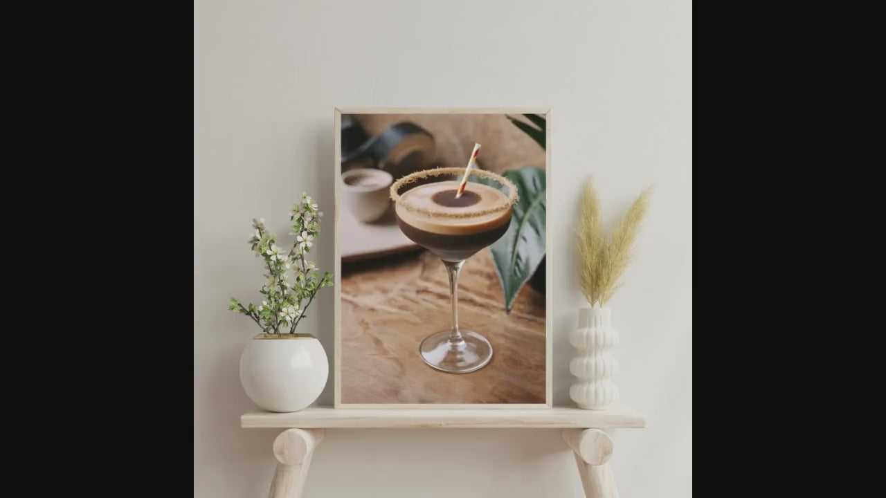 Espresso Martini Digital Poster, Cocktail Illustration, Drink Poster, Kitchen Wall Art, Home/Bar Decoration, A2 Format: 42 x 59.4 cm