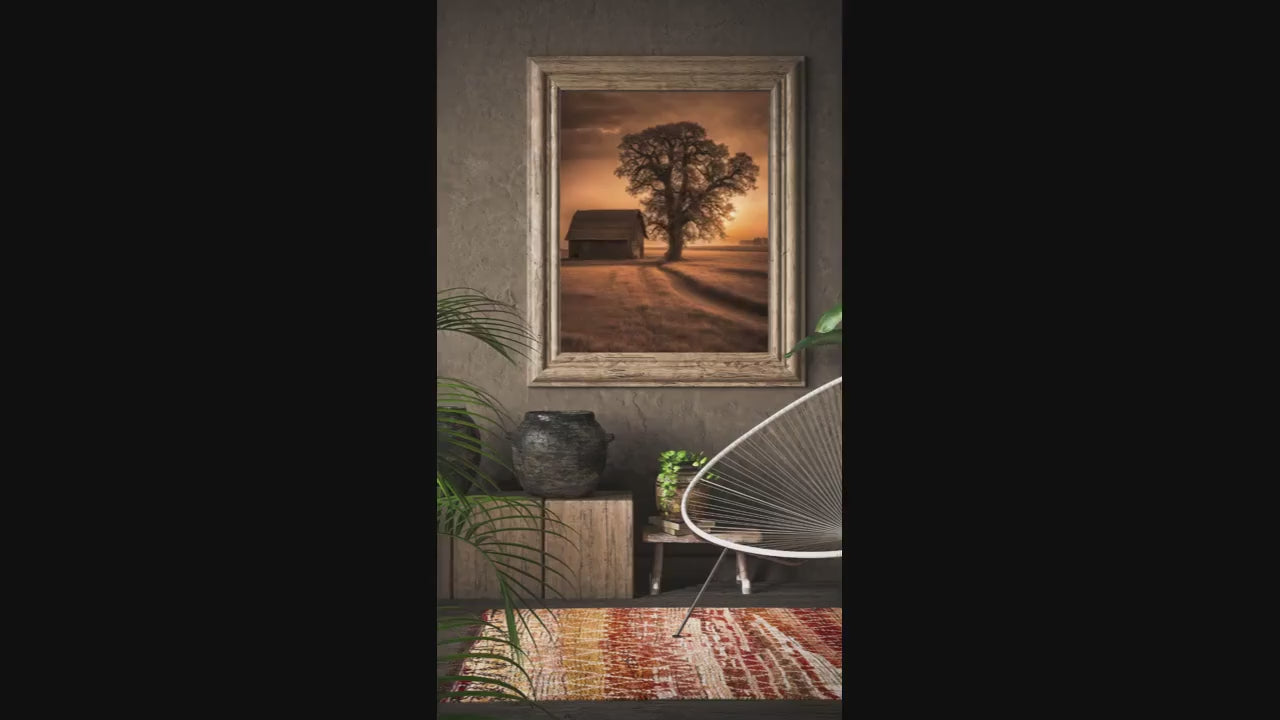 Affiche Imprimée A3 Qualité Premium - Paysage Sépia, Art Mural Style Aquarelle, Poster Campagne, Impression Minimaliste, Décoration Maison