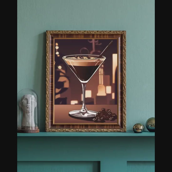 Espresso Martini Digital Poster, Cocktail Illustration, Drink Poster, Kitchen Wall Art, Home/Bar Decoration, A2 Format: 42 x 59.4 cm