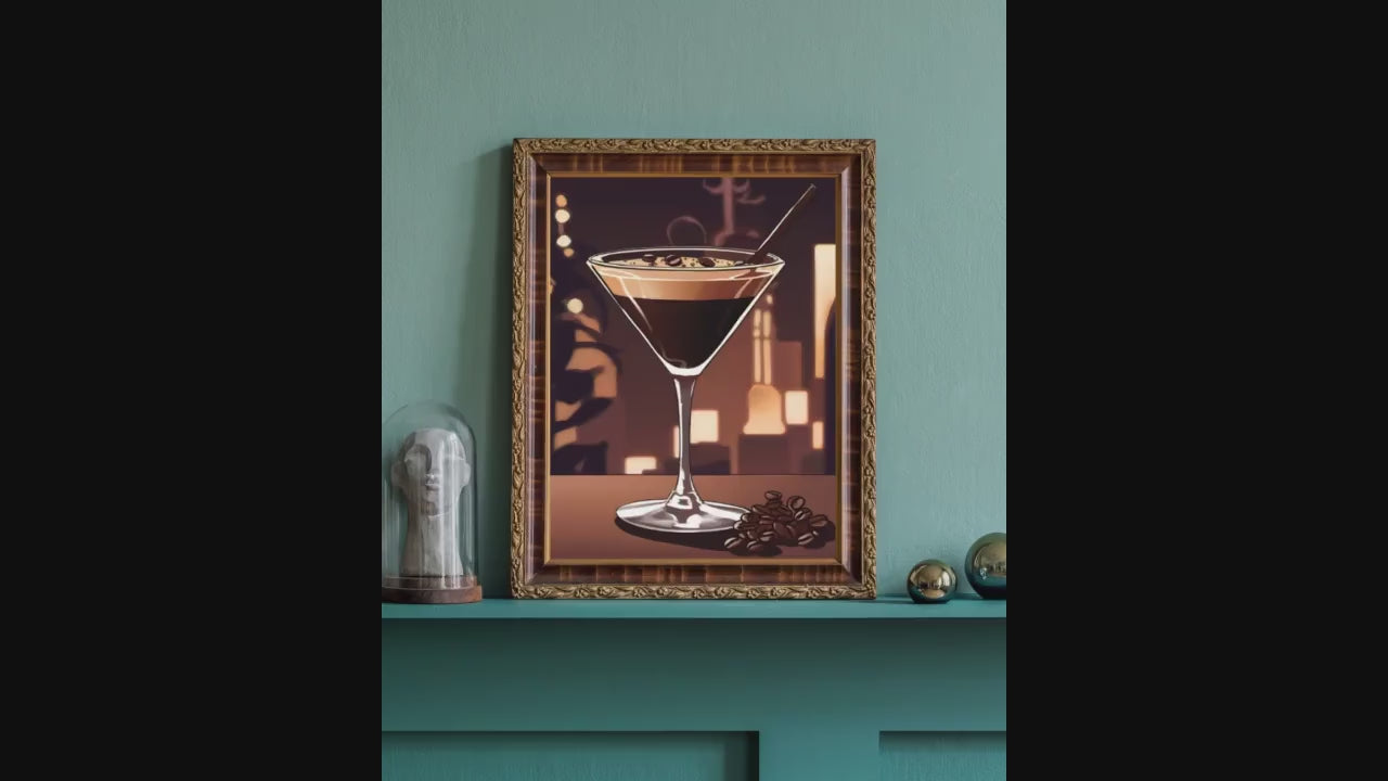 Espresso Martini Digital Poster, Cocktail Illustration, Drink Poster, Kitchen Wall Art, Home/Bar Decoration, A2 Format: 42 x 59.4 cm