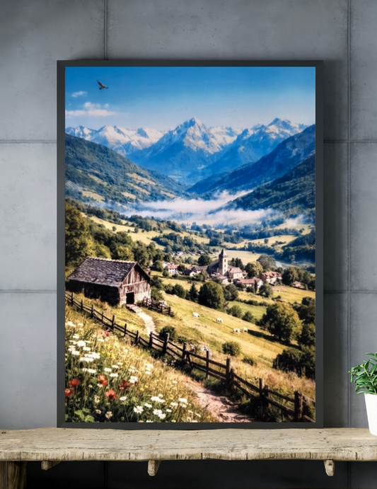 Affiche imprimée "Édition Premium" - Paysage de Montagne