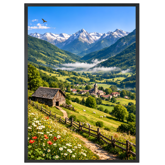 Affiche imprimée "Édition Premium" - Paysage de Montagne